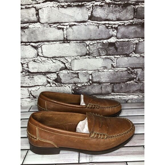 Kirkland Signature Brown Leather Penny Loafers Moc Toe Slip On Shoes Men Sz 10D - Picture 5 of 16